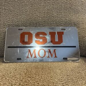 NEW OSU OKLAHOMA STATE Cowboys‎ Silver Mirrored License Plate / Car Tag